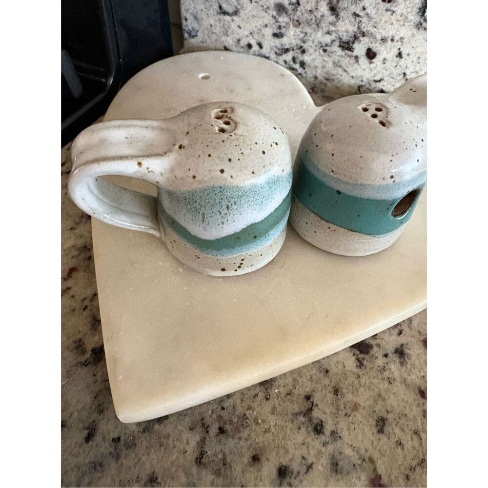 Blue Salt Pepper Shakers Brian Bachman Studio Pottery - Picture 4 of 8
